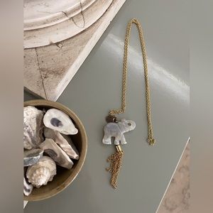 Bourbon & Bow ties Long Elephant Tassel Necklace